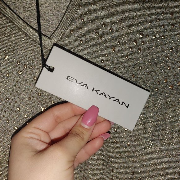 👕 Upgrade your style with the bold and stylish EVA KAYAN HOT63 Gold Studded Top - Picture 3 of 5